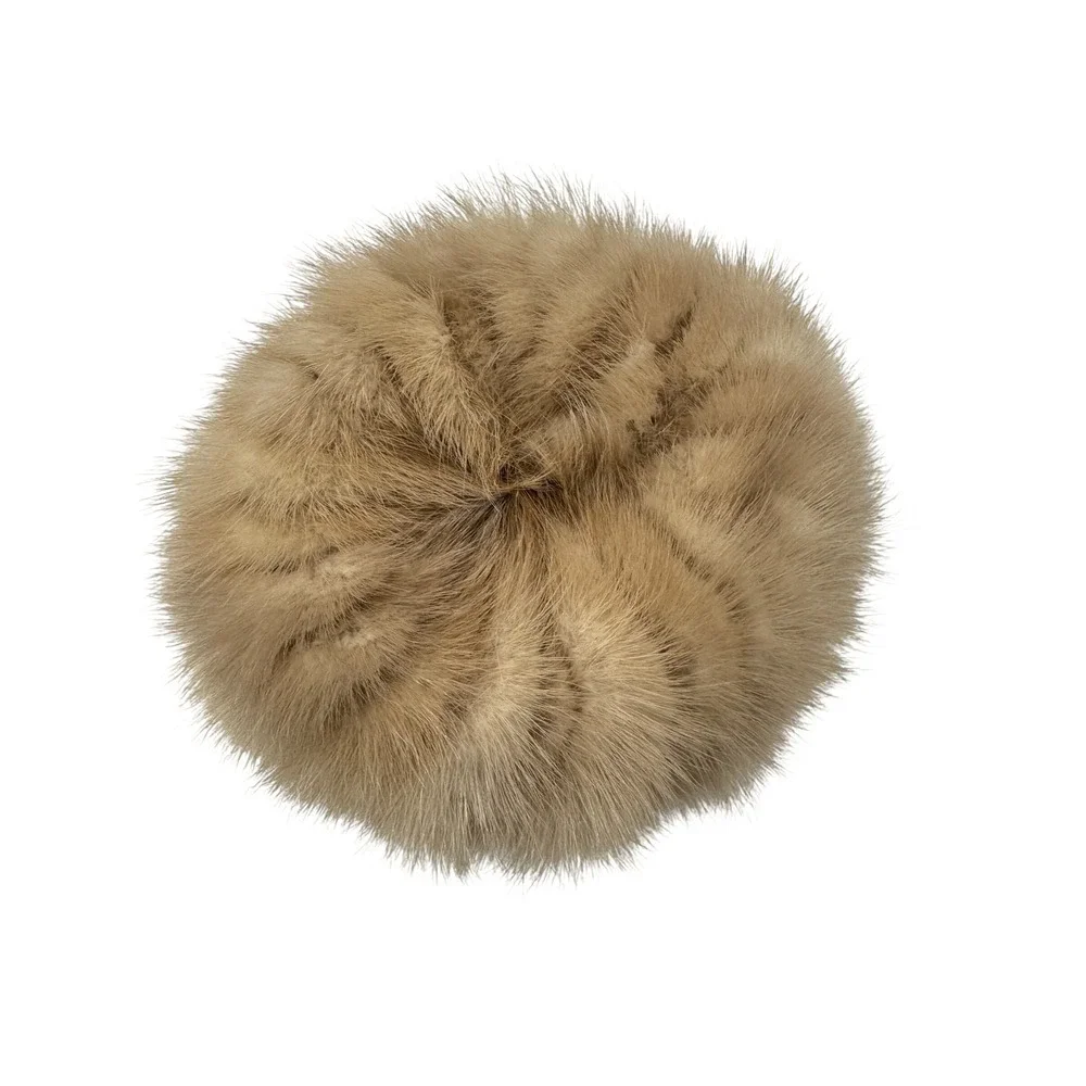Vintage Mr. Mac Hat Ivory Blonde Or Pastel Mink Fur Winter Pill Box Hat